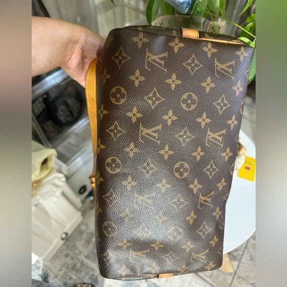 Louis Vuitton Brown Bandolier and Tan Monogram Satchel - Picture 6 of 10